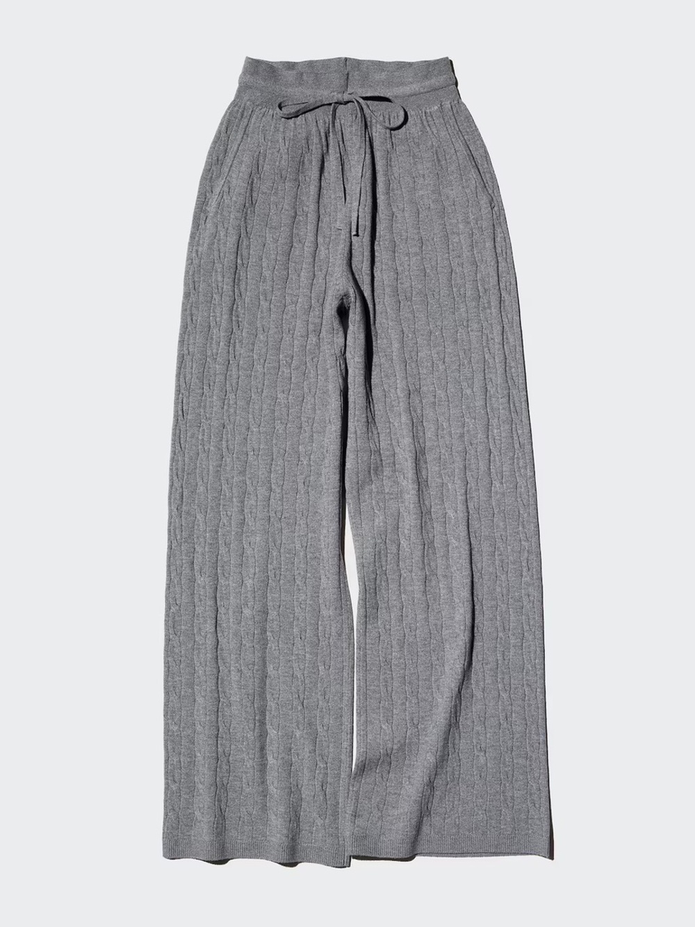Uniqlo Gray Cable-Knit Wide Leg washable women’s pant size medium